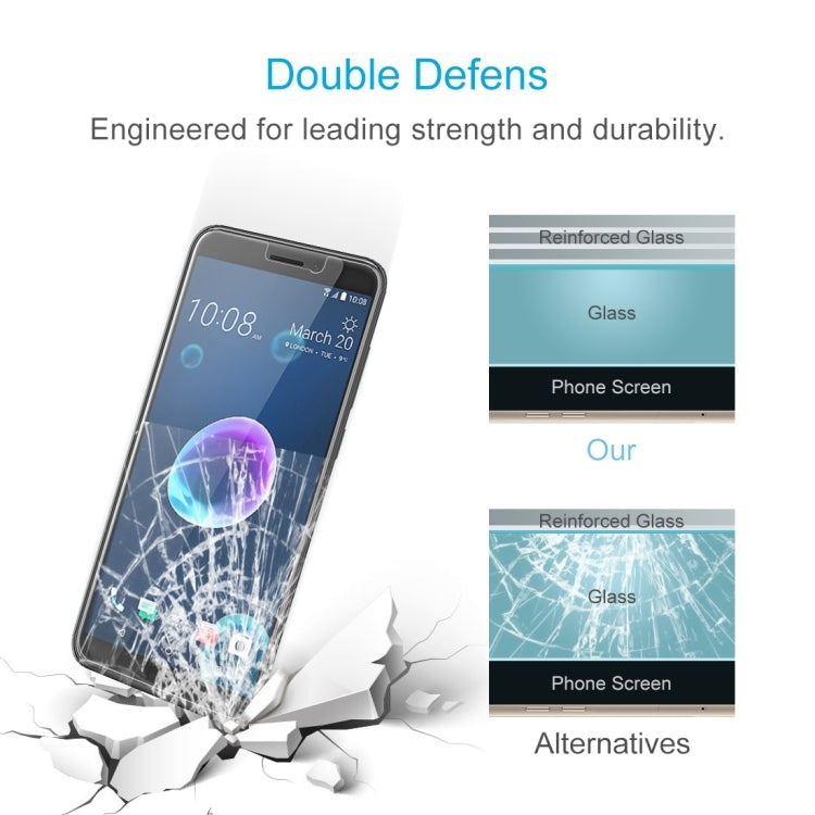 50 PCS 0.26mm 9H 2.5D Tempered Glass Film for HTC Desire 12