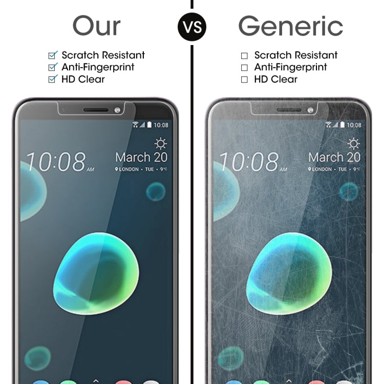 100 PCS 0.26mm 9H 2.5D Tempered Glass Film for HTC Desire 12+