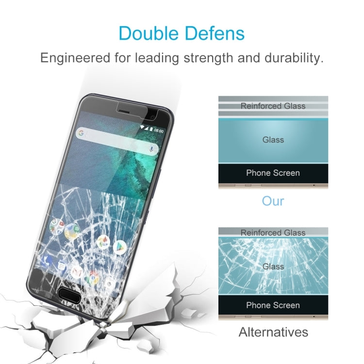 50 PCS 0.26mm 9H 2.5D Tempered Glass Film for HTC U11 Life