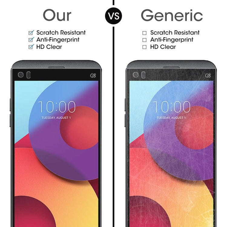 2 PCS 0.26mm 9H 2.5D Tempered Glass Film for LG Q8
