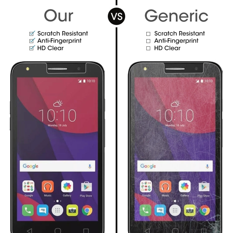 2 PCS 0.26mm 9H 2.5D Tempered Glass Film for Alcatel Pixi 4 5.0 inch
