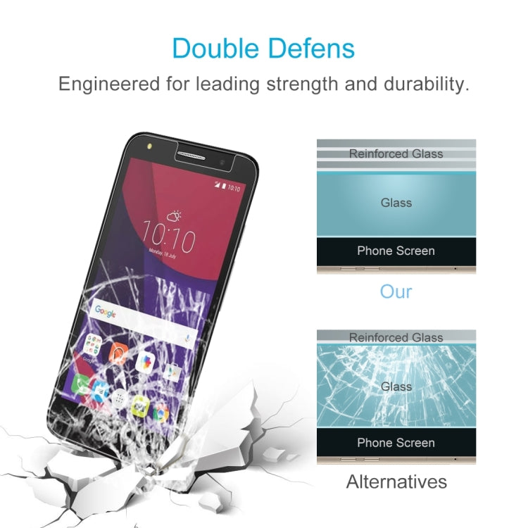 100 PCS0.26mm 9H 2.5D Tempered Glass Film for Alcatel Pixi 4 5.0 inch