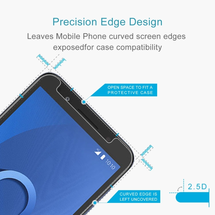 2 PCS 0.26mm 9H 2.5D Tempered Glass Film for Alcatel 1X