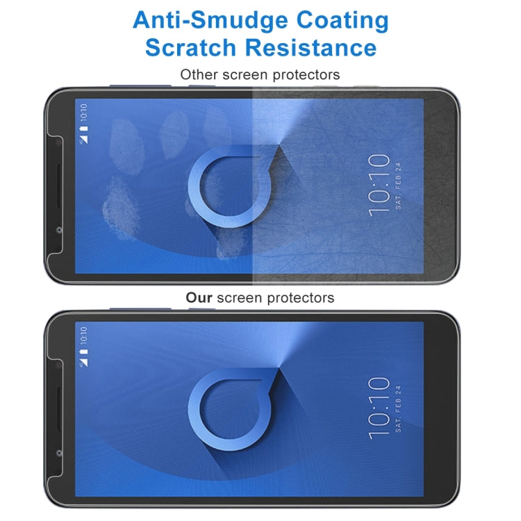 2 PCS 0.26mm 9H 2.5D Tempered Glass Film for Alcatel 1X