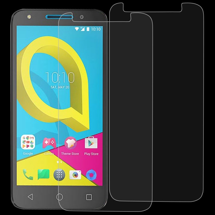 2 PCS 0.26mm 9H 2.5D Tempered Glass Film for Alcatel U5