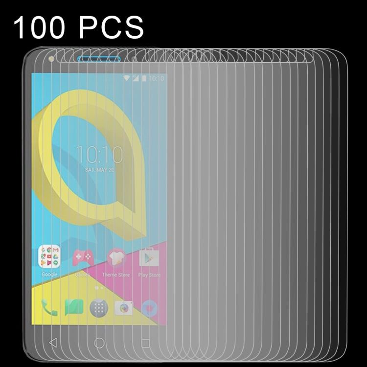 100 PCS 0.26mm 9H 2.5D Tempered Glass Film for Alcatel U5