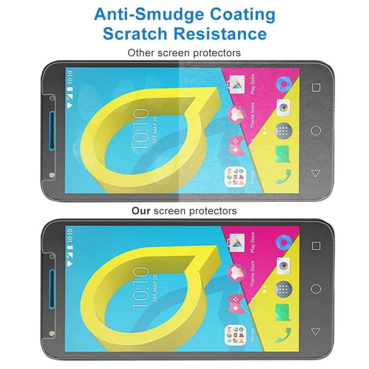 100 PCS 0.26mm 9H 2.5D Tempered Glass Film for Alcatel U5
