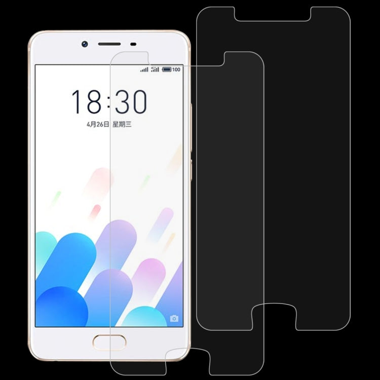 2 PCS 0.26mm 9H 2.5D Tempered Glass Film for Meizu Meilan E2