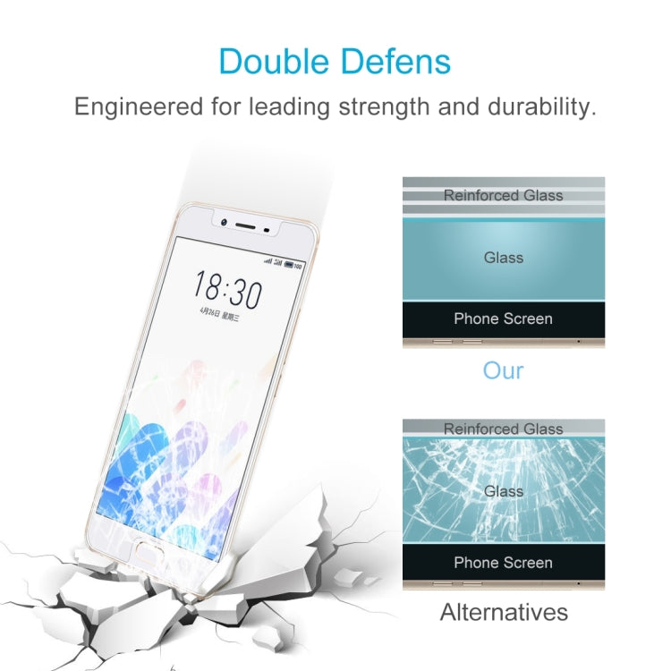 100 PCS 0.26mm 9H 2.5D Tempered Glass Film for Meizu Meilan E2
