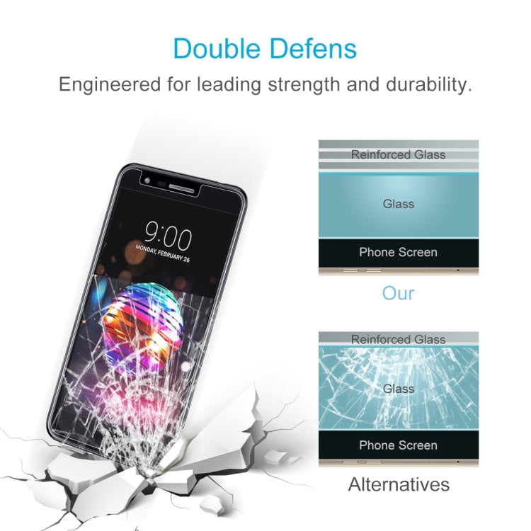 100 PCS 0.26mm 9H 2.5D Tempered Glass Film for LG K11 (2018)