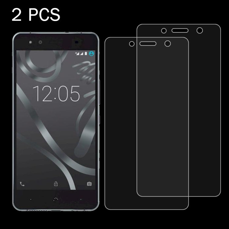 2 PCS for BQ Aquaris X5 Plus 0.26mm 9H Surface Hardness 2.5D Explosion-proof Tempered Glass Screen Film