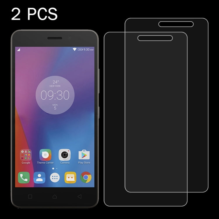 2 PCS for Lenovo K6 & A Plus 0.26mm 9H Surface Hardness 2.5D Explosion-proof Tempered Glass Screen Film