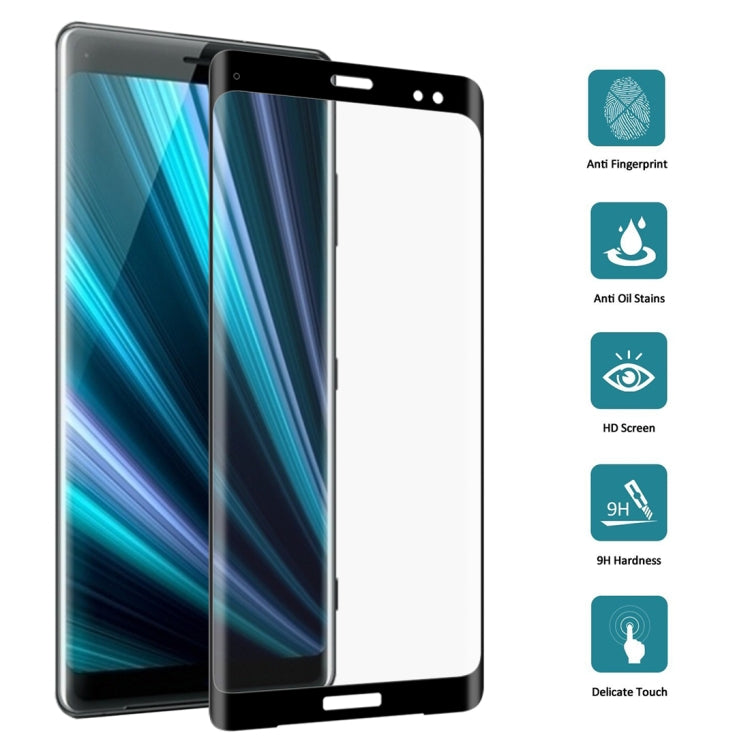 0.3mm 9H Surface Hardness 3D Curved Edge Full Screen Tempered Glass Film for Sony Xperia XZ3