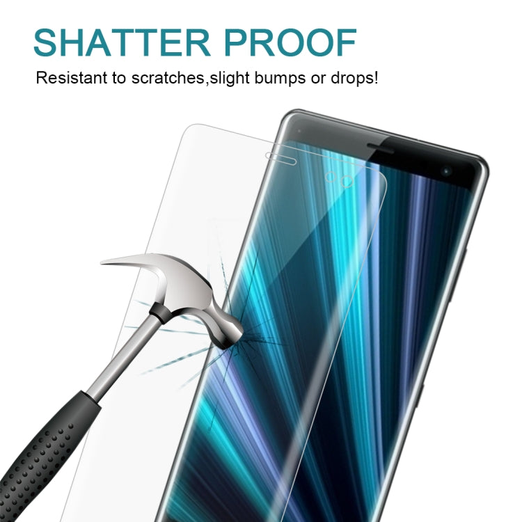 0.3mm 9H Surface Hardness 3D Curved Edge Full Screen Tempered Glass Film for Sony Xperia XZ3