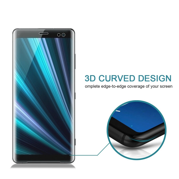 0.3mm 9H Surface Hardness 3D Curved Edge Full Screen Tempered Glass Film for Sony Xperia XZ3