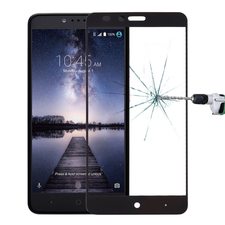 For ZTE Zmax Pro / Z981 0.26mm 9H Surface Hardness Explosion-proof Colorized Silk-screen Tempered Glass Full Screen Film(Black)