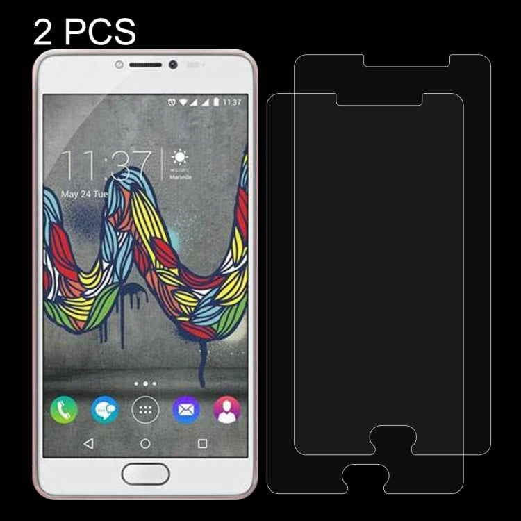 2 PCS for Wiko U Feel Fab 0.26mm 9H Surface Hardness Explosion-proof Non-full Screen Tempered Glass Screen Film
