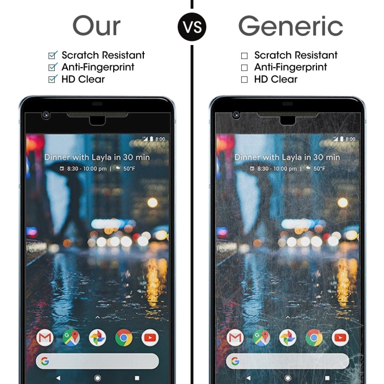 50 PCS for Google Pixel 2 XL 0.26mm 9H Surface Hardness 2.5D Explosion-proof Tempered Glass Screen Film, No Retail Package
