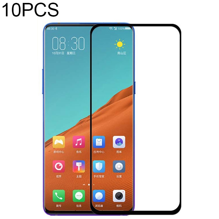 10 PCS 9H 2.5D Curved Edge Full Screen Tempered Glass Film for ZTE Nubia X(Black)