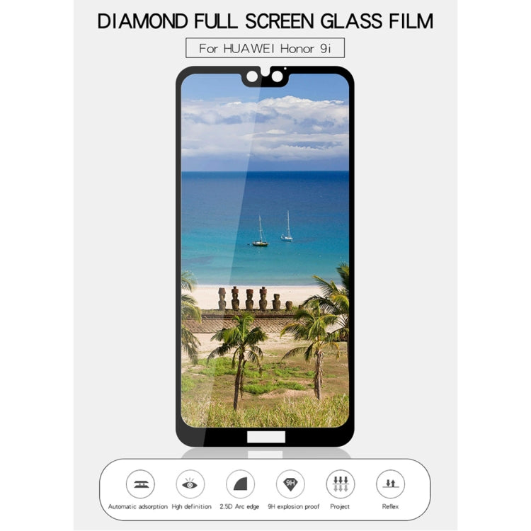 MOFI 9H Surface Hardness 2.5D Arc Edge Full Screen Tempered Glass Film for Huawei Honor 9i(Black)