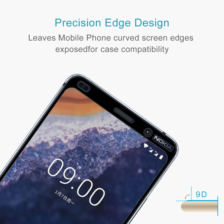 9H 9D Full Screen Tempered Glass Screen Protector for Nokia 9(Black)
