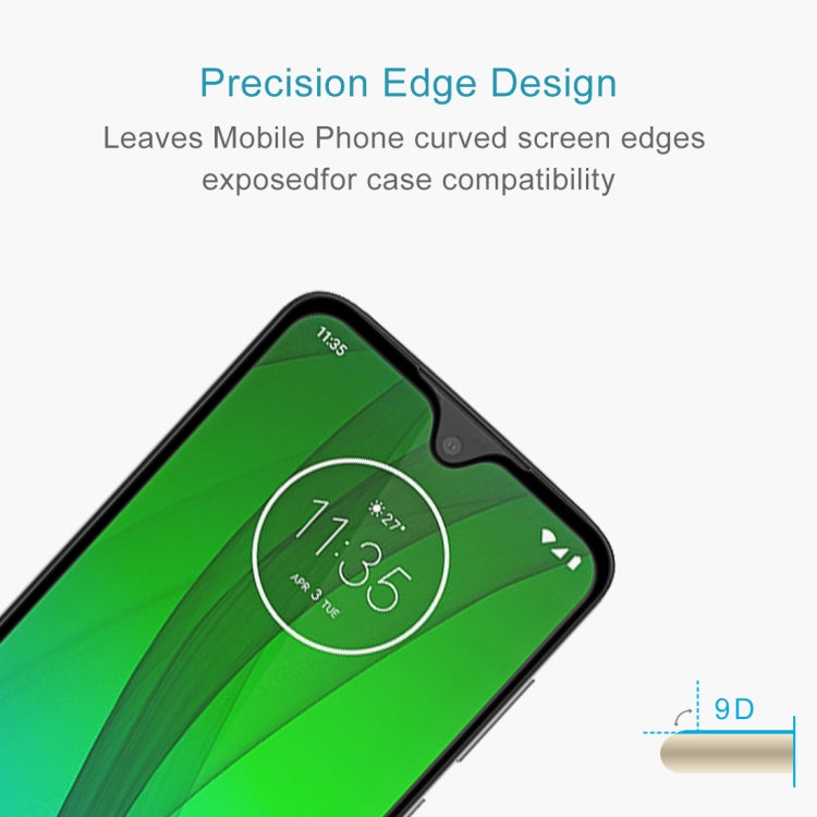 9H 9D Full Screen Tempered Glass Screen Protector for Motorola Moto G7(Black)
