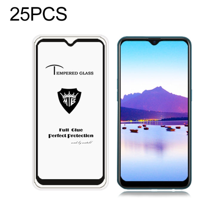 25 PCS MIETUBL Full Screen Full Glue Anti-fingerprint Tempered Glass Film for OPPO A7(Black)