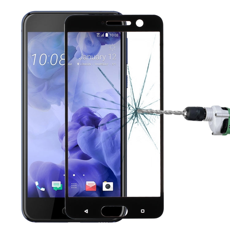 For HTC U Play 0.33mm 9H Surface Hardness Silk-screen Full Screen Tempered Glass Screen Protector