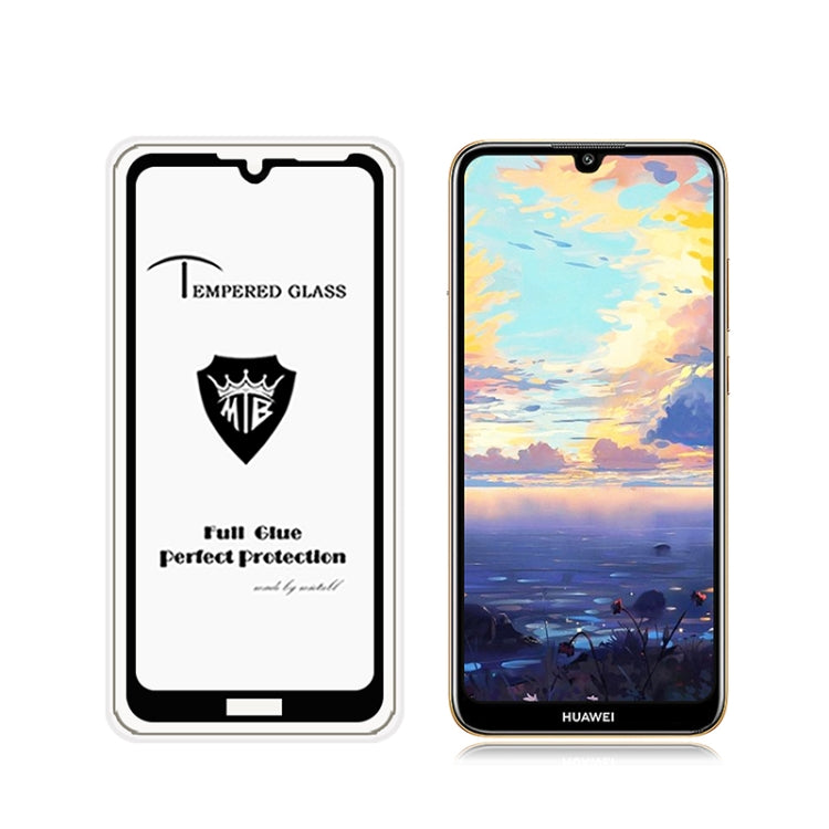 MIETUBL Full Screen Full Glue Anti-fingerprint Tempered Glass Film for Huawei Y6 Pro (2019) & Honor Play 8A (Black)
