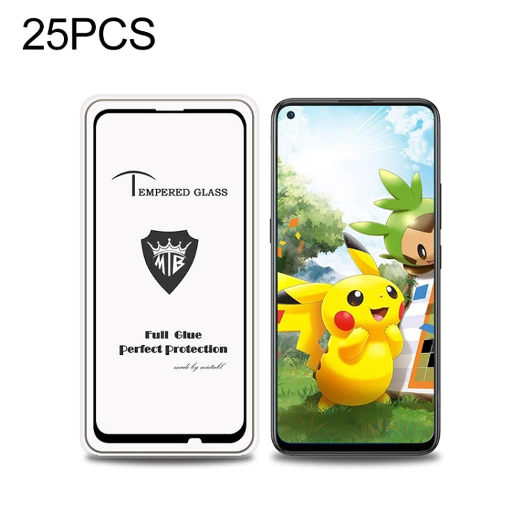 25 PCS MIETUBL Full Screen Full Glue Anti-fingerprint Tempered Glass Film for Vivo Z5x (Black)