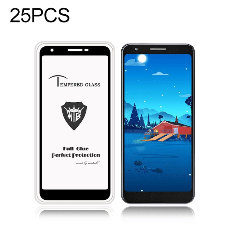 25 PCS MIETUBL Full Screen Full Glue Anti-fingerprint Tempered Glass Film for Google Pixel 3a XL (Black)