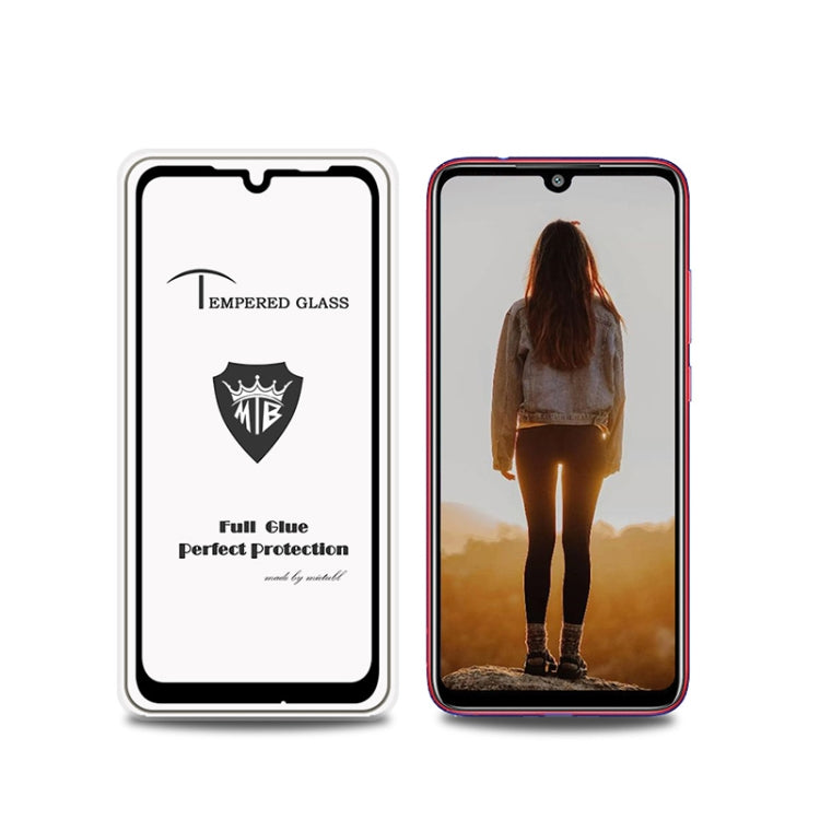 25 PCS MIETUBL Full Screen Full Glue Anti-fingerprint Tempered Glass Film for Xiaomi Redmi Note 7S (Black)