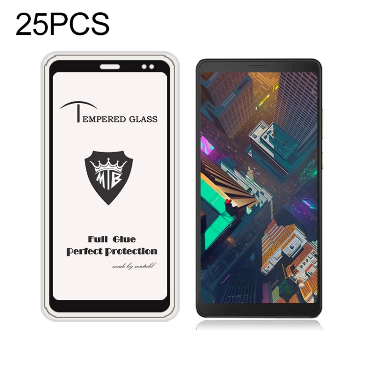 25 PCS MIETUBL Full Screen Full Glue Anti-fingerprint Tempered Glass Film for Lenovo Tab V7 (Black)