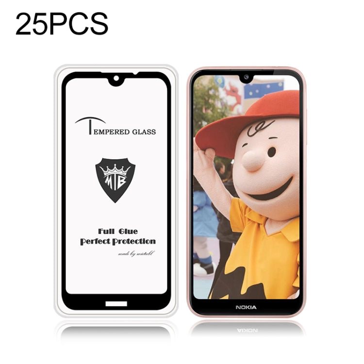25 PCS MIETUBL Full Screen Full Glue Anti-fingerprint Tempered Glass Film for Nokia 4.2 (Black)