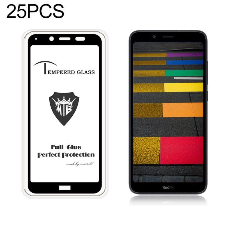 25 PCS MIETUBL Full Screen Full Glue Anti-fingerprint Tempered Glass Film for Xiaomi Redmi 7A (Black)