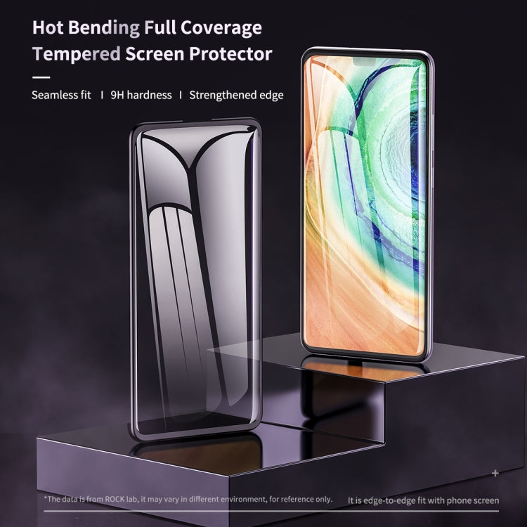 ROCK 9H 3D Curved Heat Bending Full Screen Tempered Glass Film for Huawei Mate30 Pro