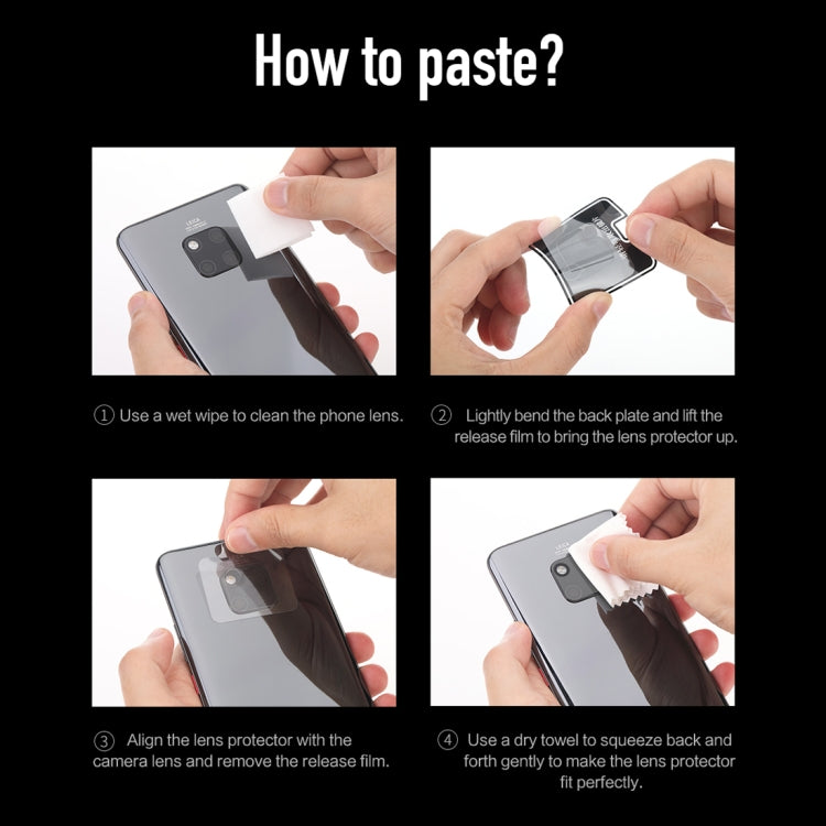 2 PCS ROCK 0.15mm Tempered Glass Rear Camera Lens Protector Film for Huawei Mate20 X