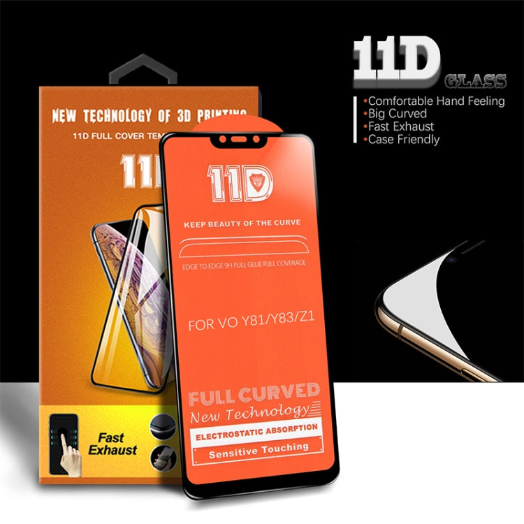 mietubl Scratchproof 11D HD Full Glue Full Curved Screen Tempered Glass Film for Vivo Y81 / Y83 / Z1(Black)