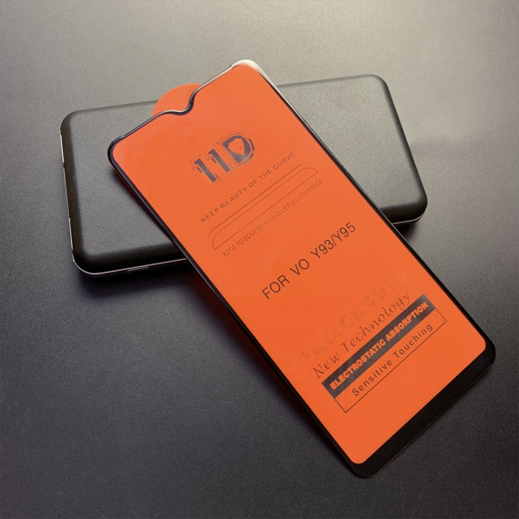 mietubl Scratchproof 11D HD Full Glue Full Curved Screen Tempered Glass Film for Vivo Y93 / Y95(Black)