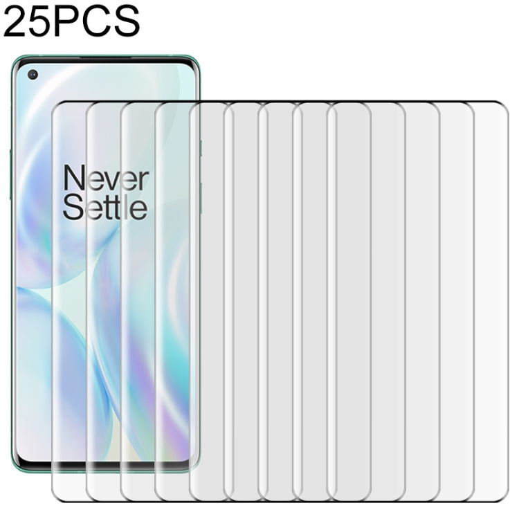 25 PCS For OnePlus 8 9H 9D Curved Edge Tempered Glass Film (Black)