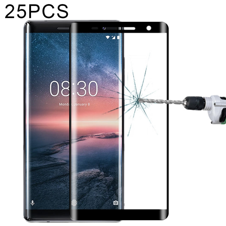 For Nokia 8 Sirocco 25 PCS 3D Curved Edge Full Screen Tempered Glass Film