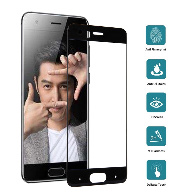 For Huawei Honor 9 0.3mm 9H Surface Hardness 3D Curved Silk-screen Full Screen Tempered Glass Screen Protector(Black)