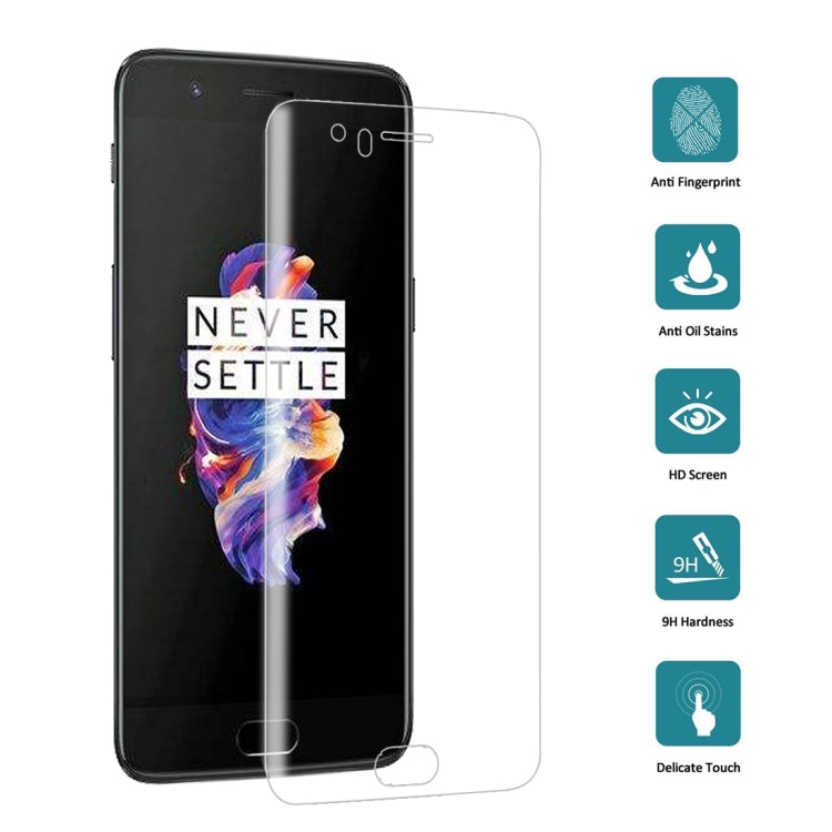 For OnePlus 5 0.3mm 9H Surface Hardness 3D Curved Full Screen Tempered Glass Screen Protector(Transparent)