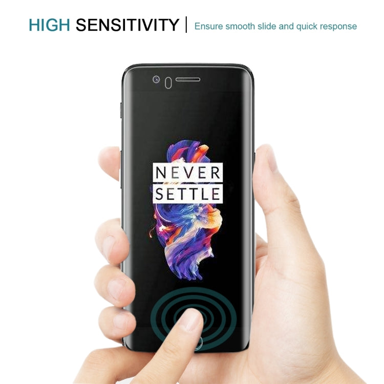 For OnePlus 5 0.3mm 9H Surface Hardness 3D Curved Full Screen Tempered Glass Screen Protector(Transparent)
