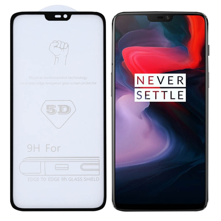 9H 5D Full Glue Full Screen Tempered Glass Film for OnePlus 6