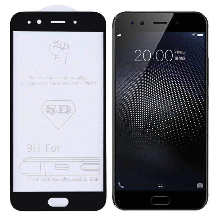25 PCS 9H 5D Full Glue Full Screen Tempered Glass Film for Vivo X9s