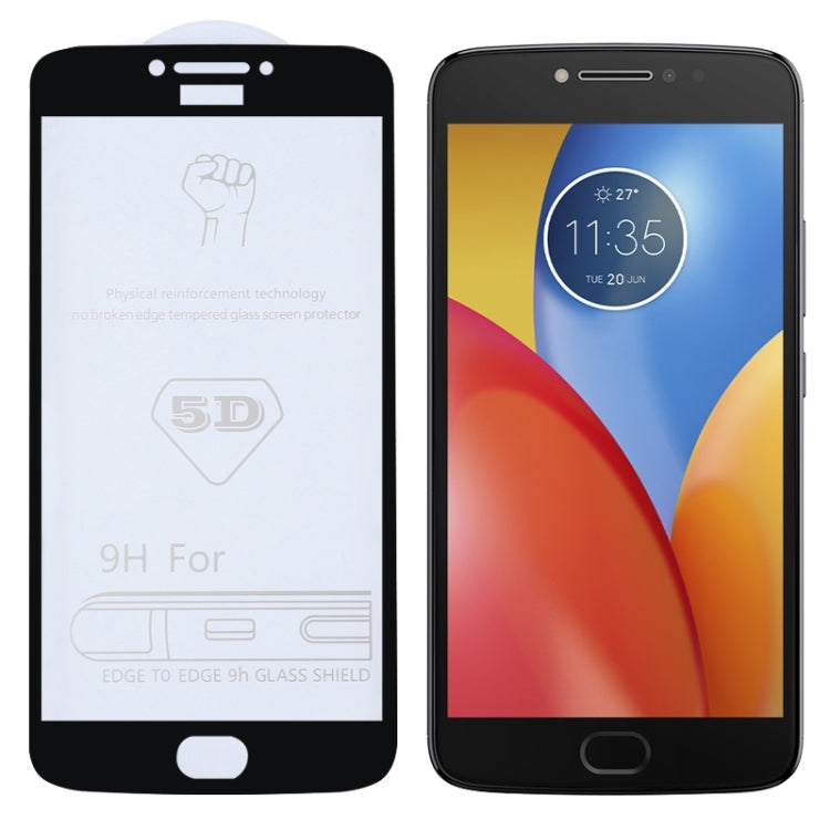 9H 5D Full Glue Full Screen Tempered Glass Film for Motorola Moto E4 Plus