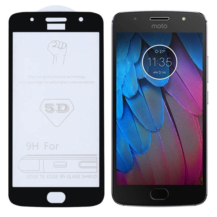 25 PCS 9H 5D Full Glue Full Screen Tempered Glass Film for Motorola Moto G5S