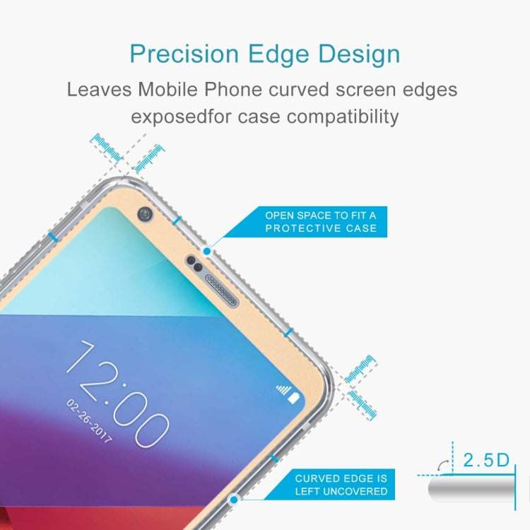 For LG G6 0.3mm 9H Surface Hardness 2.5D Curved Silk-screen Full Screen Tempered Glass Screen Protector