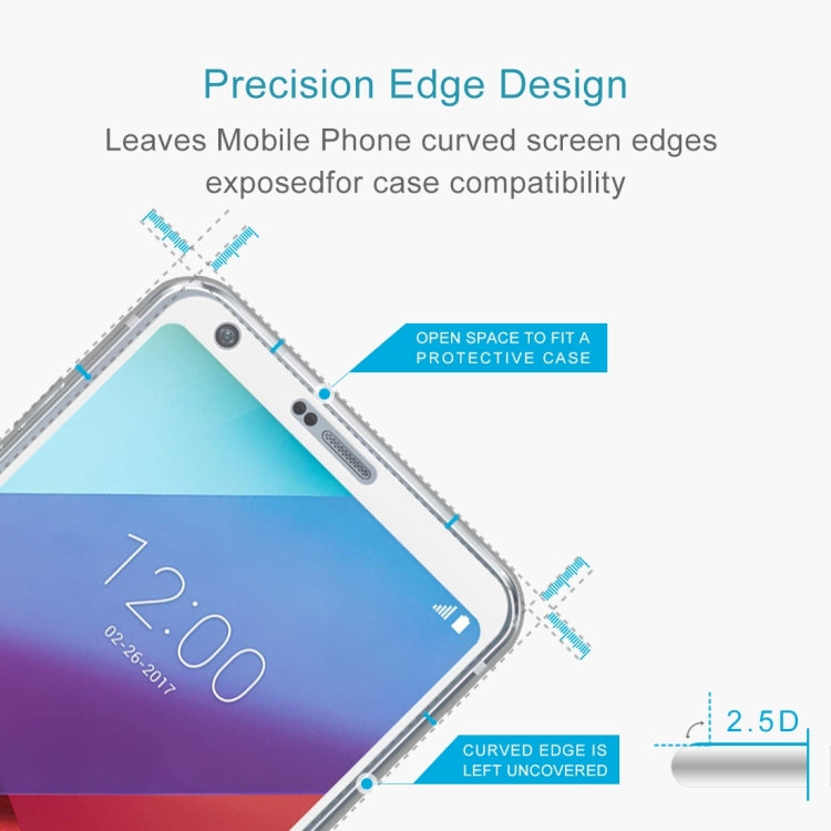 For LG G6 0.3mm 9H Surface Hardness 2.5D Curved Silk-screen Full Screen Tempered Glass Screen Protector